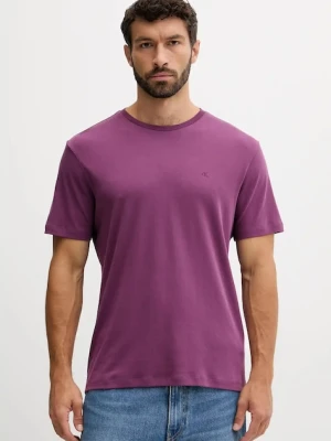Calvin Klein t-shirt bawełniany męski kolor fioletowy gładki LV04LB275G