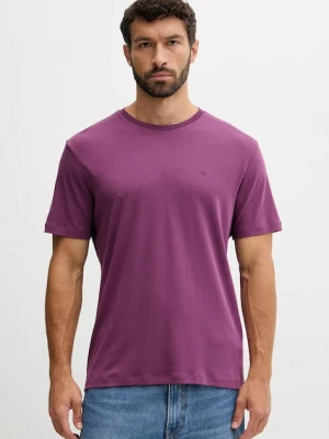 Calvin Klein t-shirt bawełniany męski kolor fioletowy gładki LV04LB275G