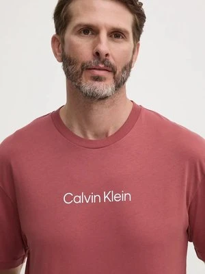 Calvin Klein t-shirt bawełniany męski kolor fioletowy wzorzysty