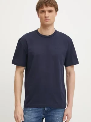 Calvin Klein t-shirt bawełniany męski kolor granatowy gładki