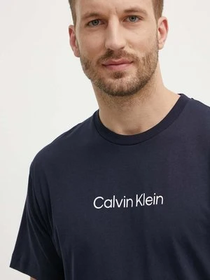 Calvin Klein t-shirt bawełniany męski kolor granatowy wzorzysty