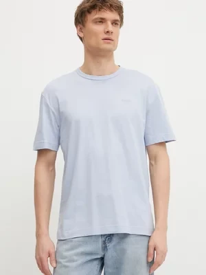 Calvin Klein t-shirt bawełniany męski kolor niebieski gładki