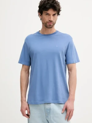 Calvin Klein t-shirt bawełniany męski kolor niebieski gładki LV04LB275G