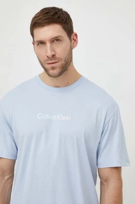 Calvin Klein t-shirt bawełniany męski kolor niebieski wzorzysty