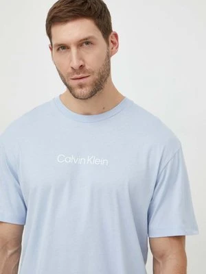 Calvin Klein t-shirt bawełniany męski kolor niebieski wzorzysty