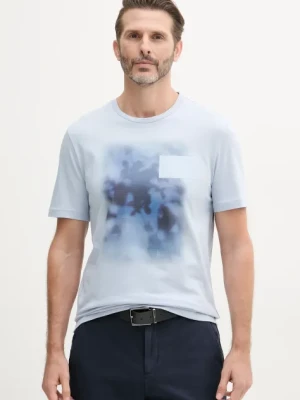 Calvin Klein t-shirt bawełniany męski kolor niebieski z nadrukiem K10K114157