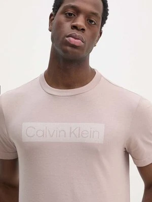 Calvin Klein t-shirt bawełniany męski kolor różowy z nadrukiem K10K113590