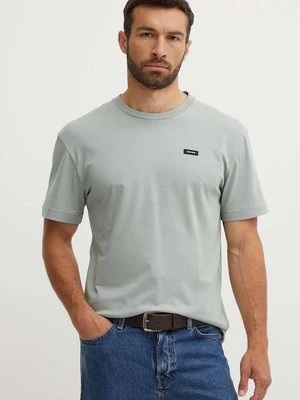 Calvin Klein t-shirt bawełniany męski kolor szary gładki