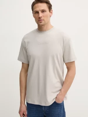 Calvin Klein t-shirt bawełniany męski kolor szary gładki K10K114167