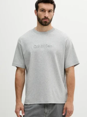 Calvin Klein t-shirt bawełniany męski kolor szary z aplikacją LV04LC206G