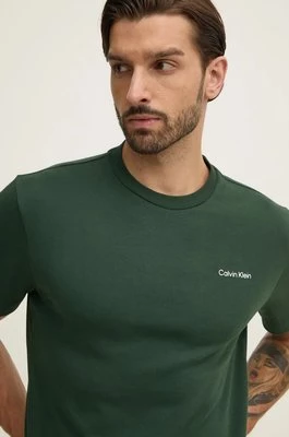 Calvin Klein t-shirt bawełniany męski kolor zielony gładki K10K109894