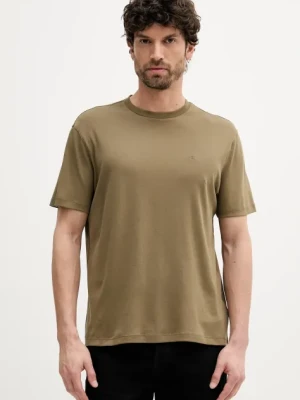 Calvin Klein t-shirt bawełniany męski kolor zielony gładki LV04LB275G