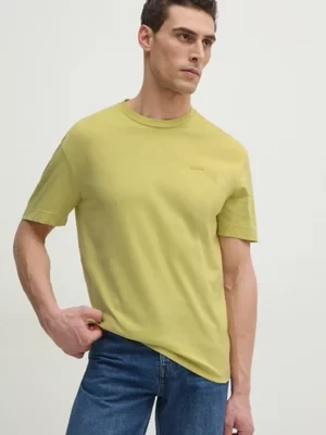 Calvin Klein t-shirt bawełniany męski kolor żółty gładki