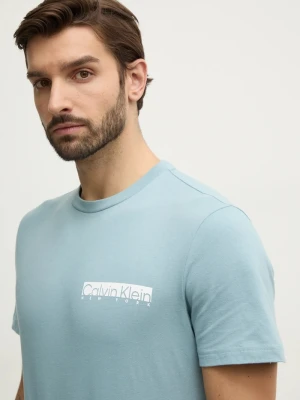 Calvin Klein t-shirt bawełniany turkusowy