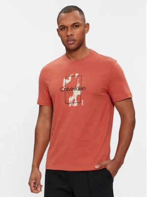 Calvin Klein T-Shirt Camo Logo K10K112401 Pomarańczowy Regular Fit