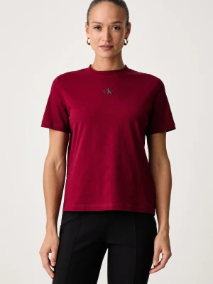 Calvin Klein T-shirt damski bawełniany bordowy