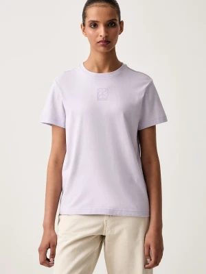 Calvin Klein T-shirt damski bawełniany fioletowy