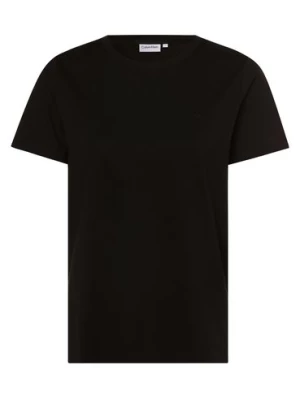 Calvin Klein T-shirt damski Kobiety Bawełna czarny jednolity,