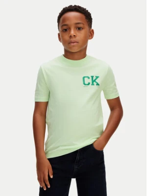 Calvin Klein T-Shirt Heritage LVCKSJA09B Zielony Regular Fit