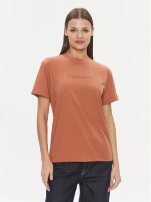 Calvin Klein T-Shirt Hero Logo K20K205448 Brązowy Regular Fit
