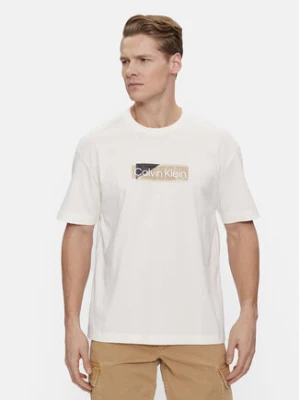Calvin Klein T-Shirt Layered Gel Logo K10K111845 Biały Regular Fit