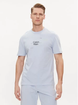 Calvin Klein T-Shirt Line Logo K10K112489 Niebieski Regular Fit