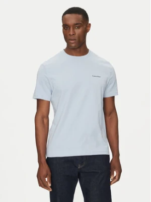 Calvin Klein T-Shirt Linear Box Logo K10K114152 Błękitny Regular Fit