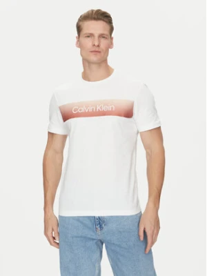Calvin Klein T-Shirt Linear Ombre K10K114163 Biały Regular Fit