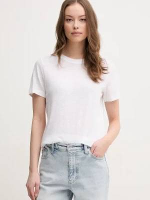 Zdjęcie produktu Calvin Klein t-shirt lniany damski kolor biały K20K208248