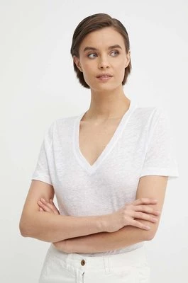 Calvin Klein t-shirt lniany kolor biały K20K207261