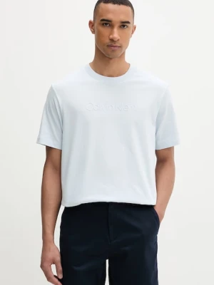 Calvin Klein T-shirt męski bawełniany niebieski