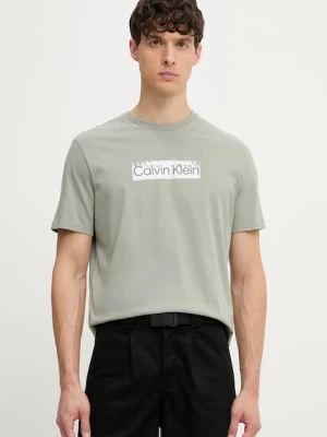 Calvin Klein T-shirt męski bawełniany zielony