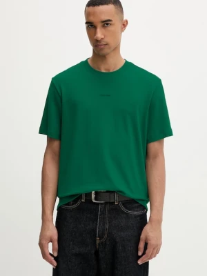 Calvin Klein T-shirt męski bawełniany z elastanem zielony