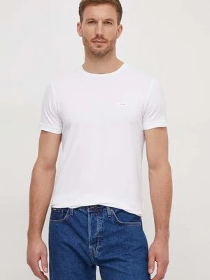 Calvin Klein t-shirt męski kolor biały gładki