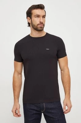 Calvin Klein t-shirt męski kolor czarny gładki