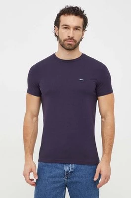 Calvin Klein t-shirt męski kolor granatowy gładki