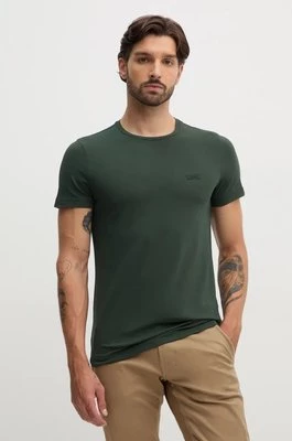 Calvin Klein t-shirt męski kolor zielony gładki