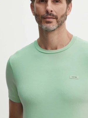 Calvin Klein t-shirt męski kolor zielony gładki K10K112724