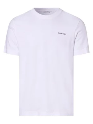 Calvin Klein T-shirt męski Mężczyźni Bawełna biały jednolity,