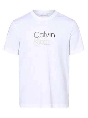 Calvin Klein T-shirt męski Mężczyźni Bawełna biały nadruk,