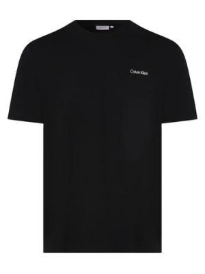 Calvin Klein T-shirt męski Mężczyźni Bawełna czarny jednolity,