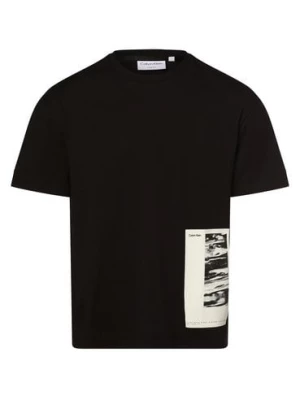 Calvin Klein T-shirt męski Mężczyźni Dżersej czarny nadruk,