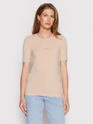 Calvin Klein T-Shirt Metallic Micro Logo K20K203754 Różowy Regular Fit