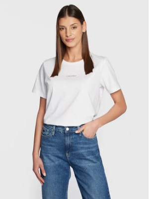 Calvin Klein T-Shirt Micro Logo K20K205454 Biały Regular Fit