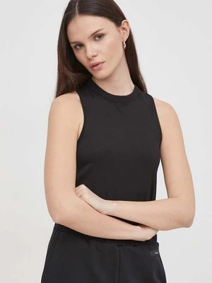 Calvin Klein top bawełniany kolor czarny