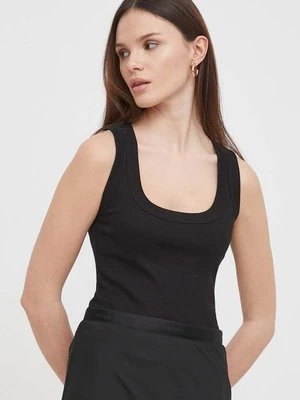 Calvin Klein top bawełniany kolor czarny