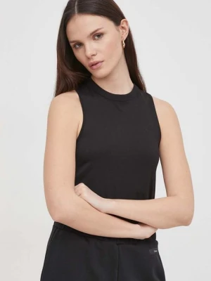 Calvin Klein top bawełniany kolor czarny
