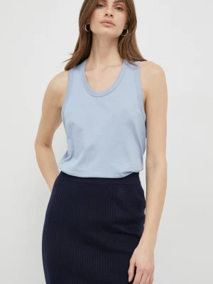 Calvin Klein top bawełniany niebieski
