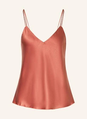 Calvin Klein Top Od Piżamy Satin Sheen Z Satyny braun