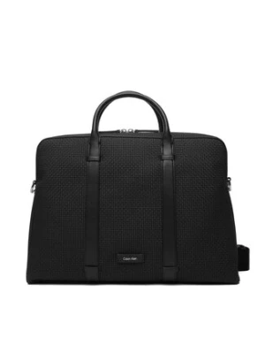 Calvin Klein Torba na laptopa Embossed Woven Commuter LV04D3207G Czarny